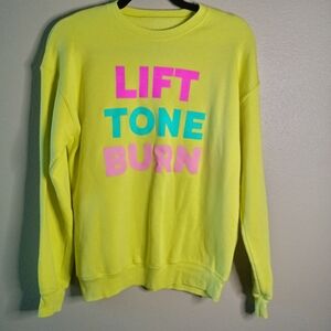 Pure Barre Lift Tone Burn Sweatshirt Lemon Yellow Size Small